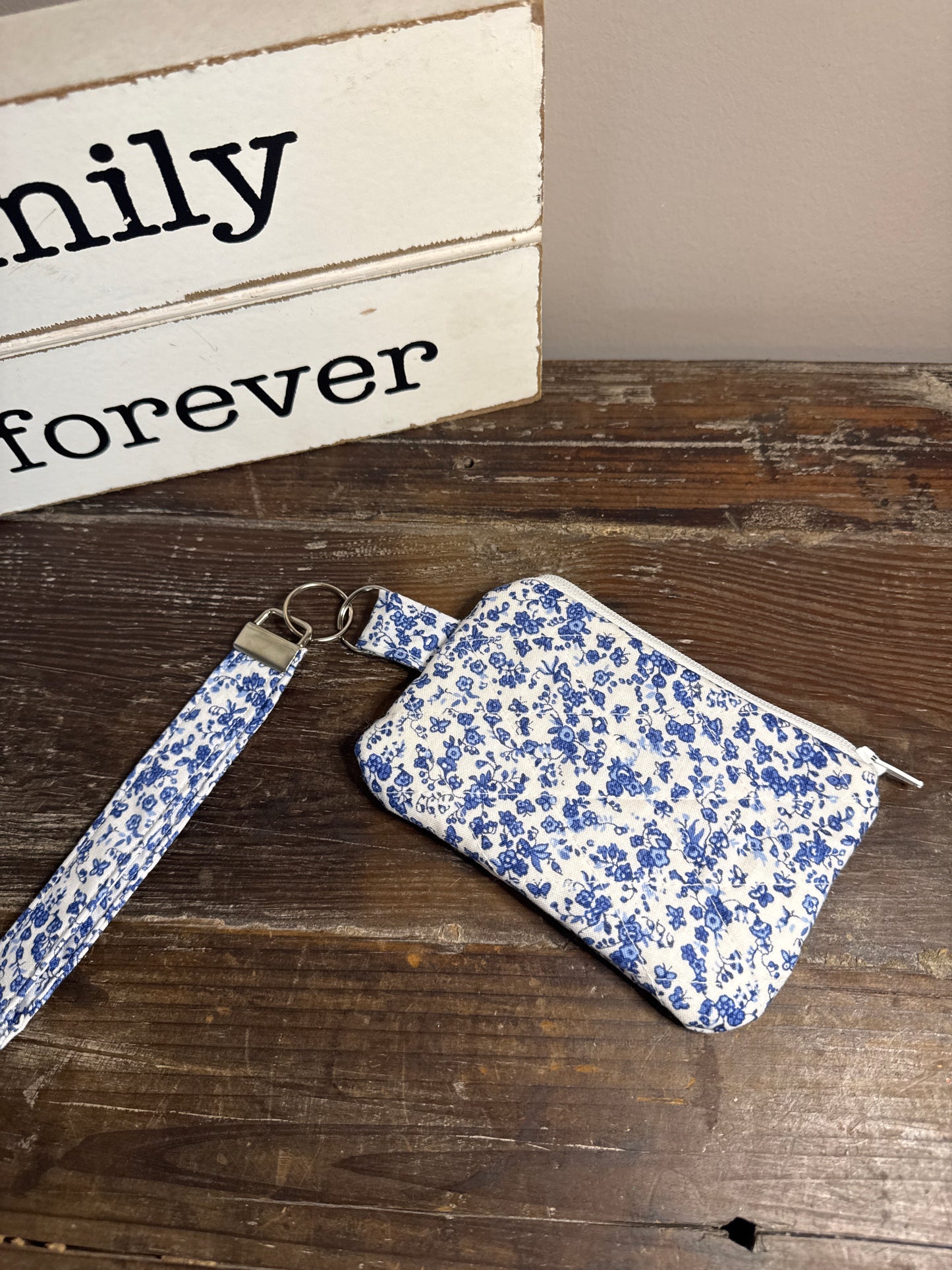 Ditzy Blue Wristlet