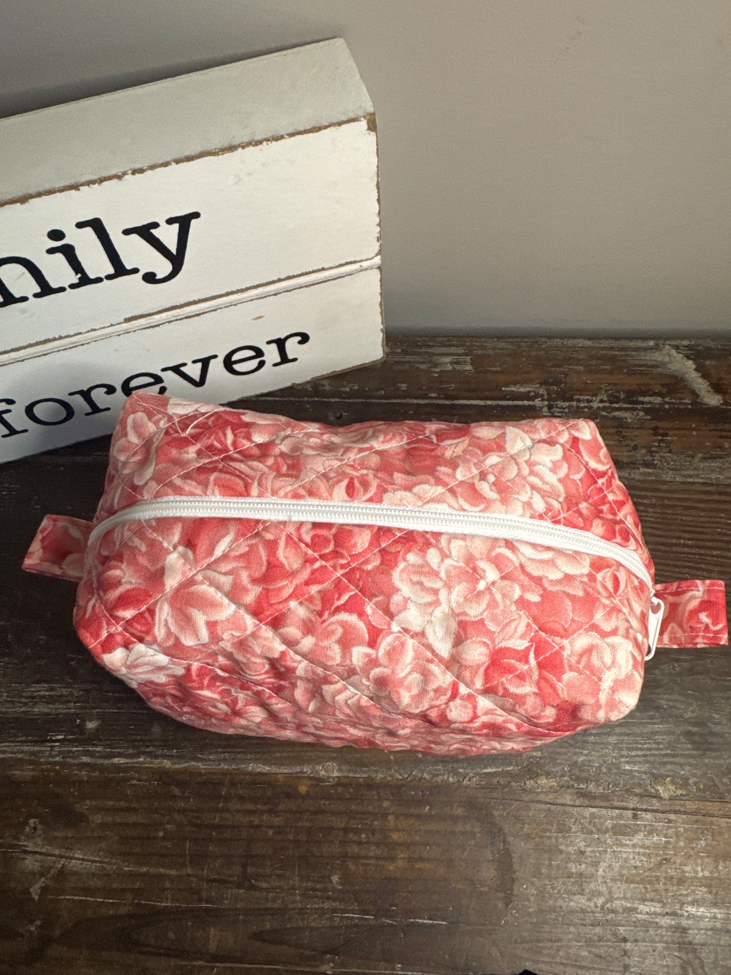Peach Rose Small Makeup Bag