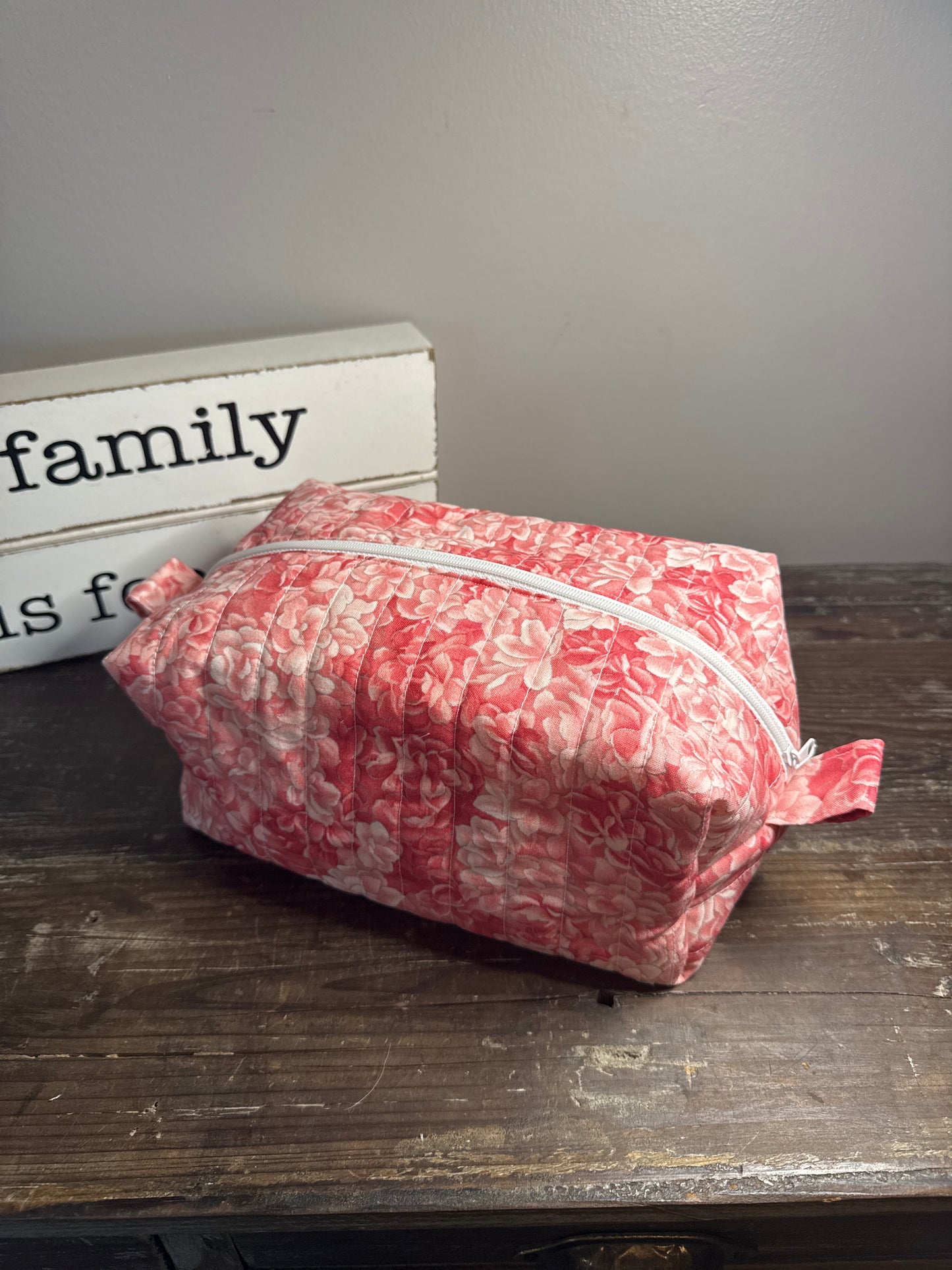 Peach Rose Large Makeup Bag