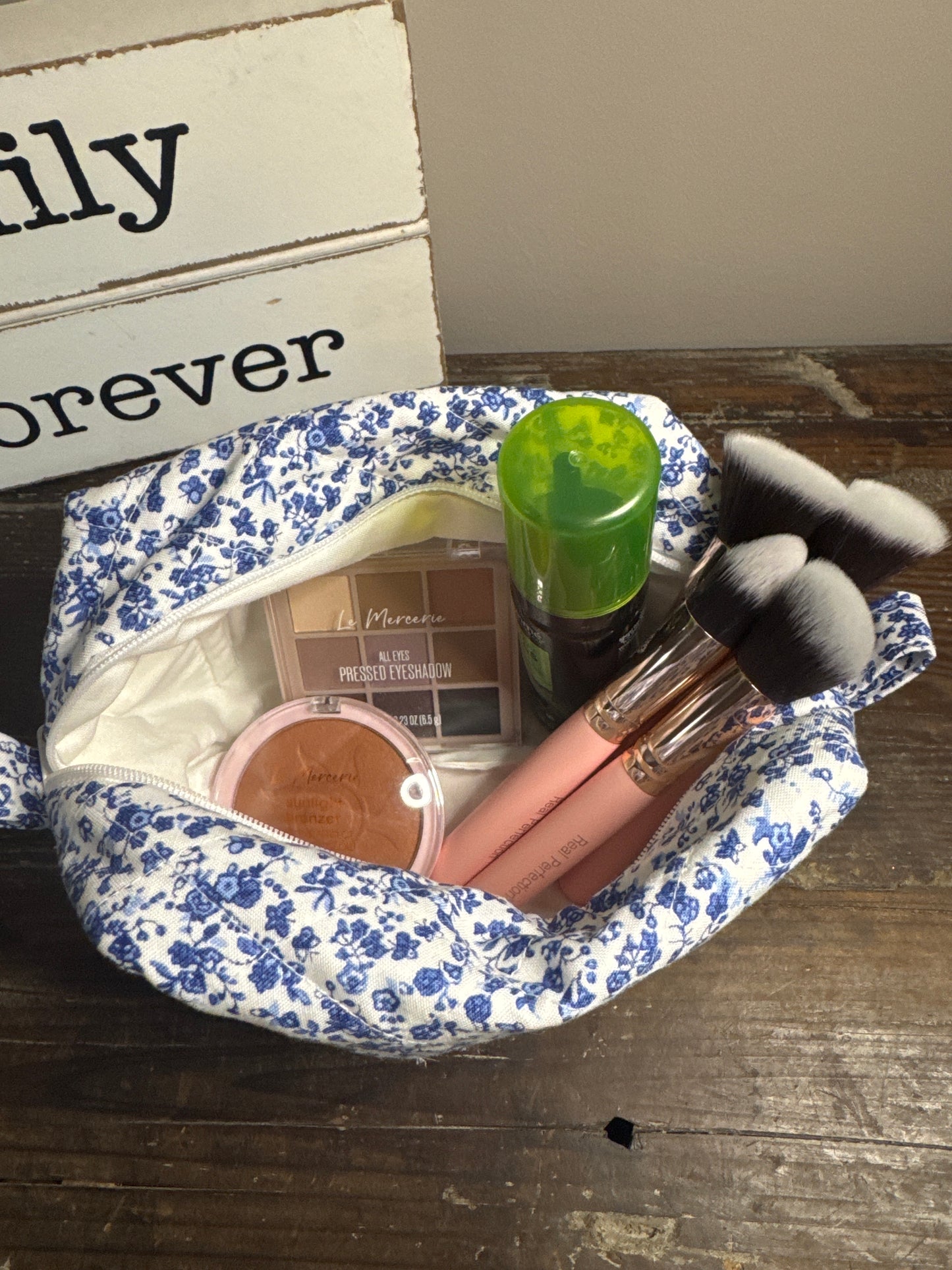Ditzy Blue Small Makeup Bag