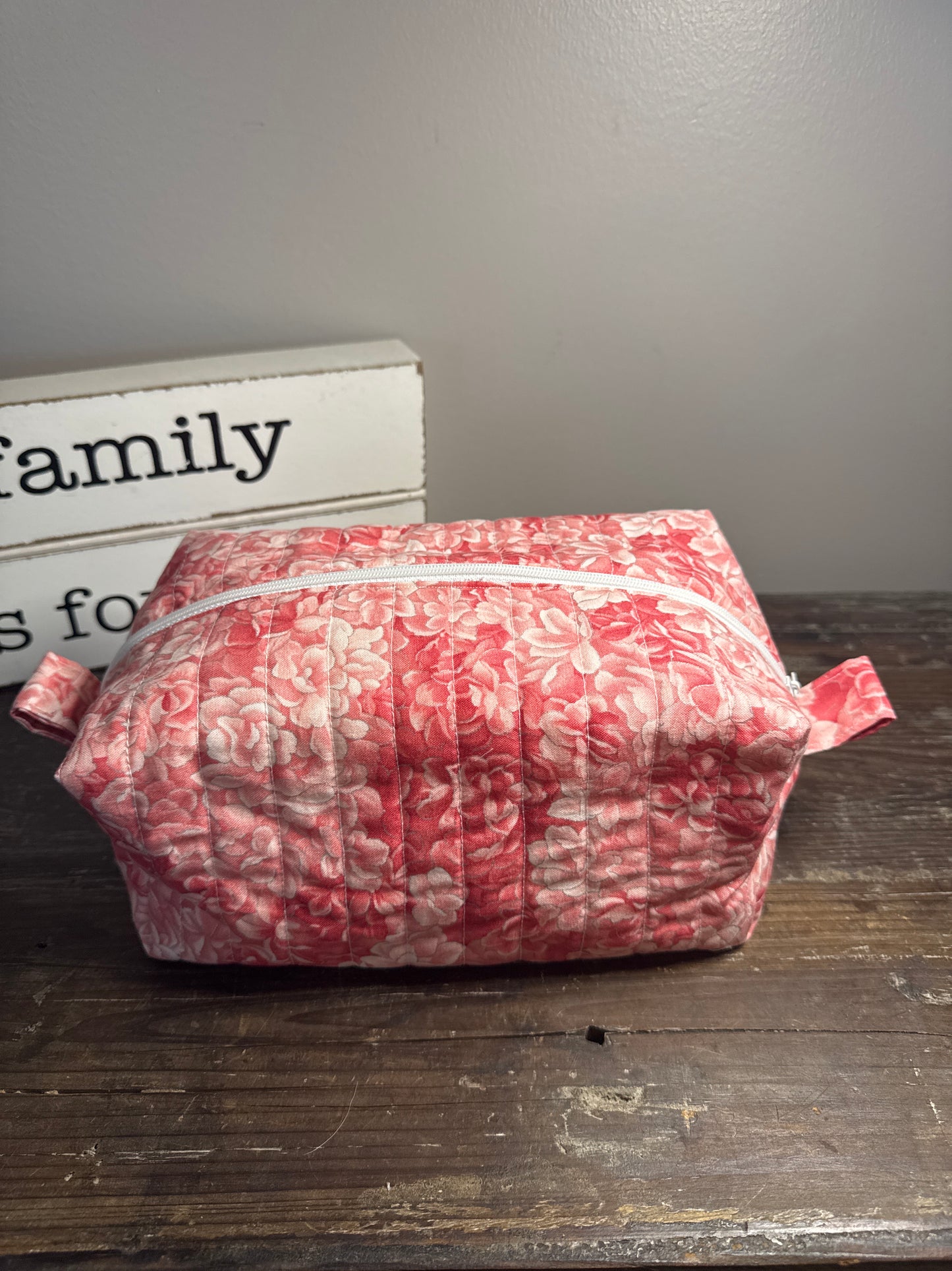 Peach Rose Large Makeup Bag