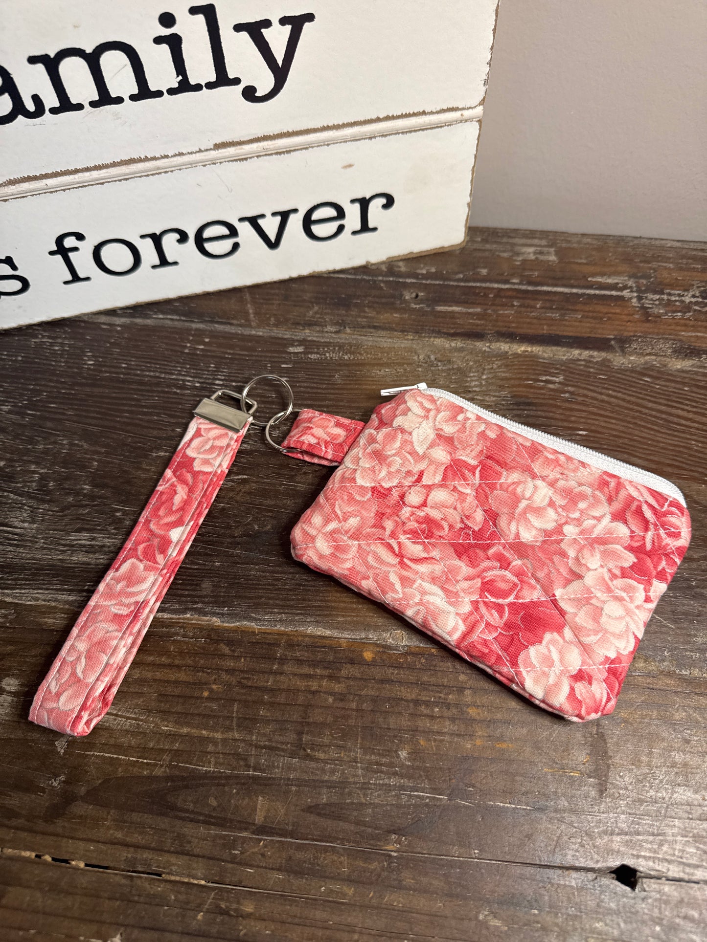 Peach Rose Wristlet