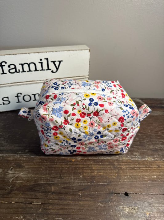 Red/Blue/Yellow Garden Small Makeup Bag