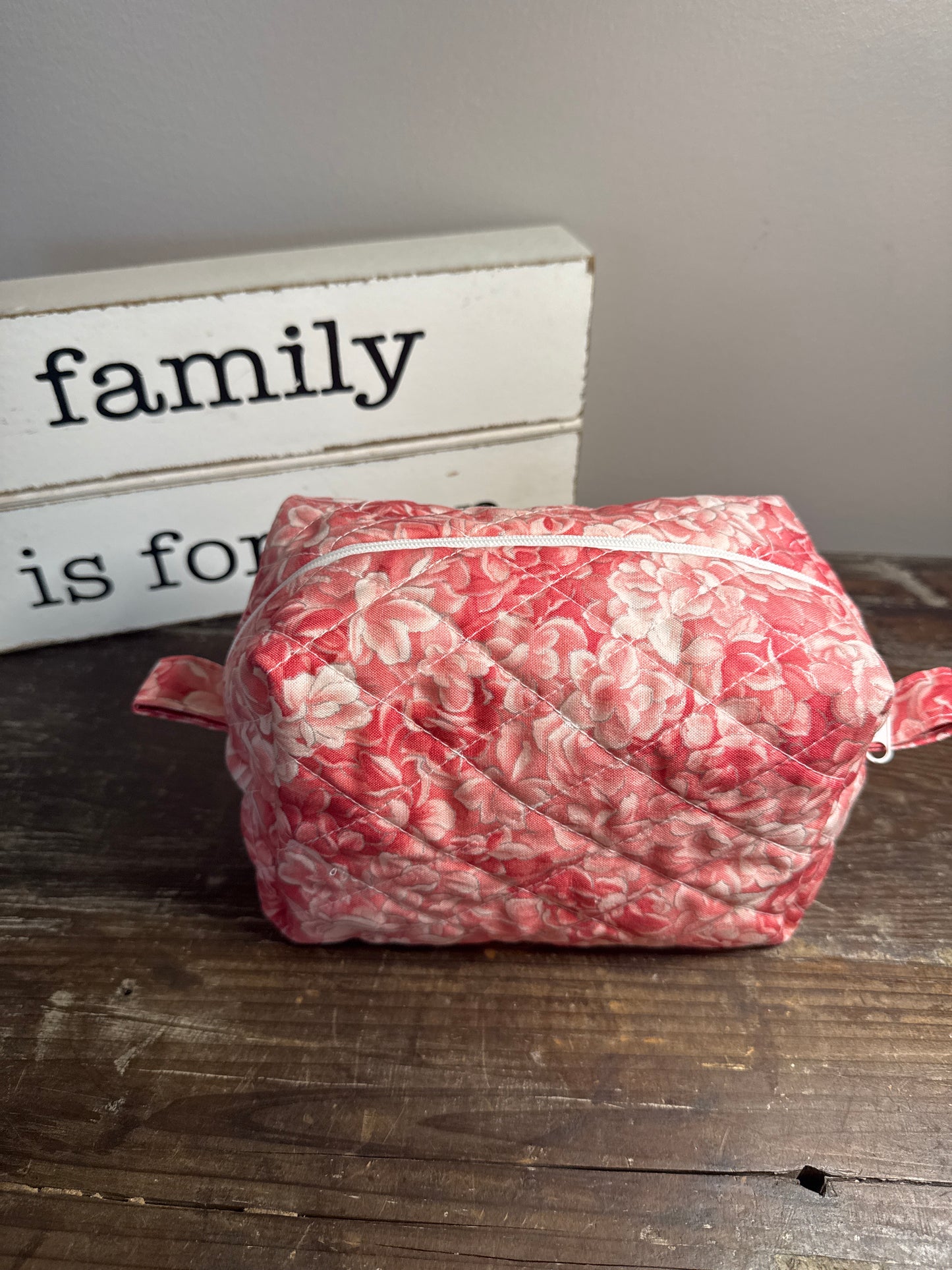 Peach Rose Small Makeup Bag