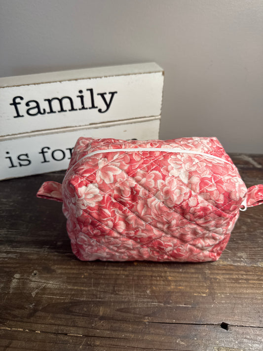 Peach Rose Small Makeup Bag