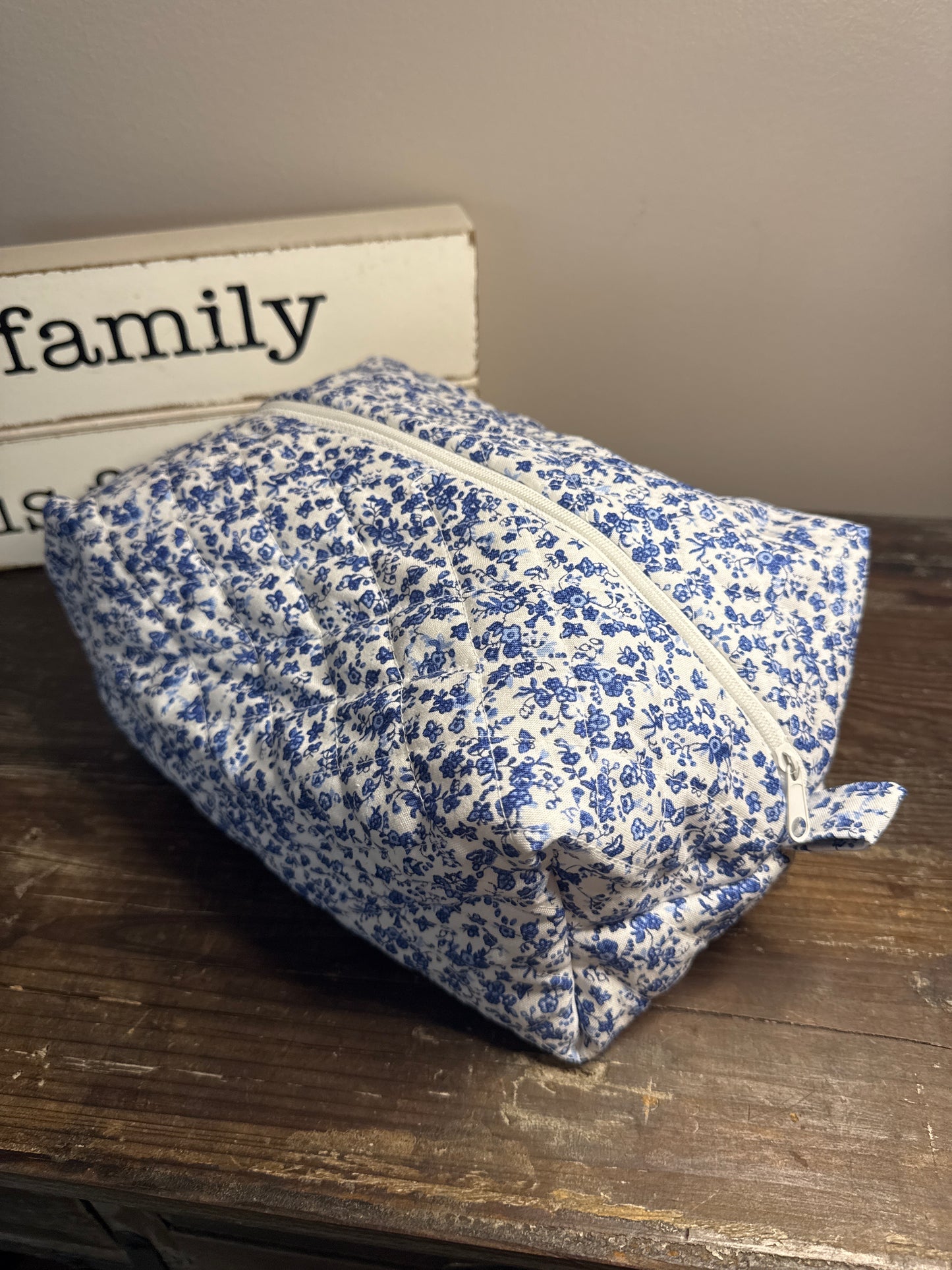 Ditzy Blue Large Makeup Bag
