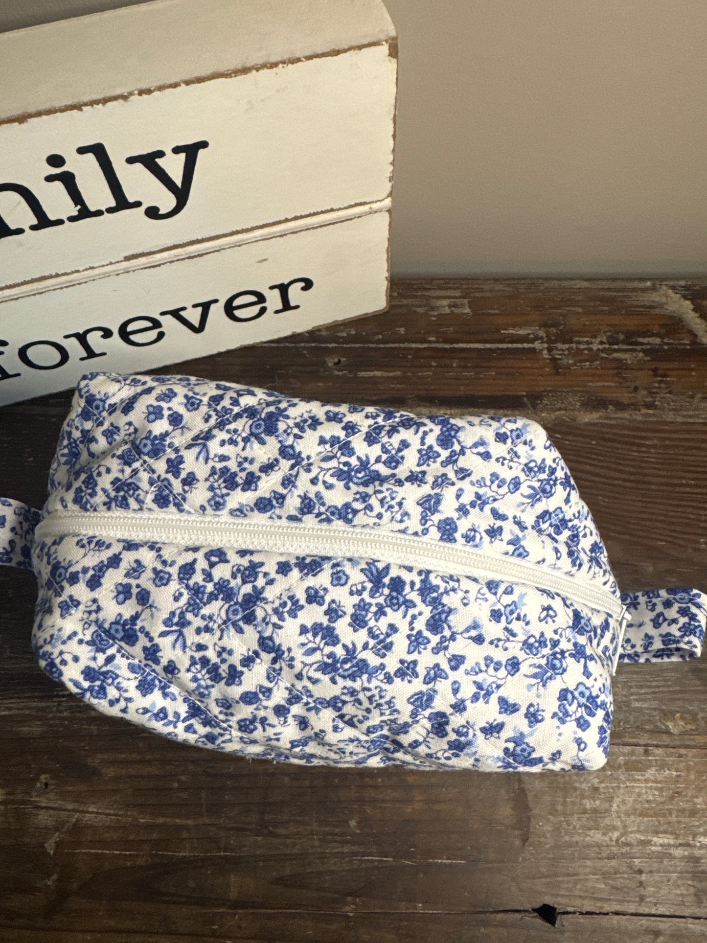 Ditzy Blue Small Makeup Bag