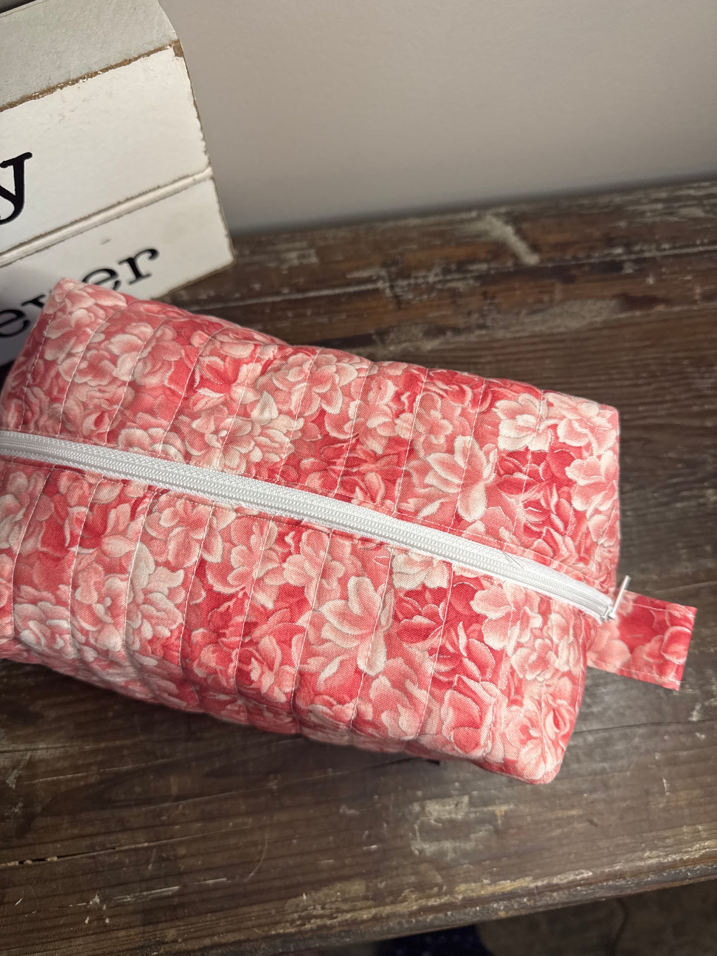 Peach Rose Large Makeup Bag