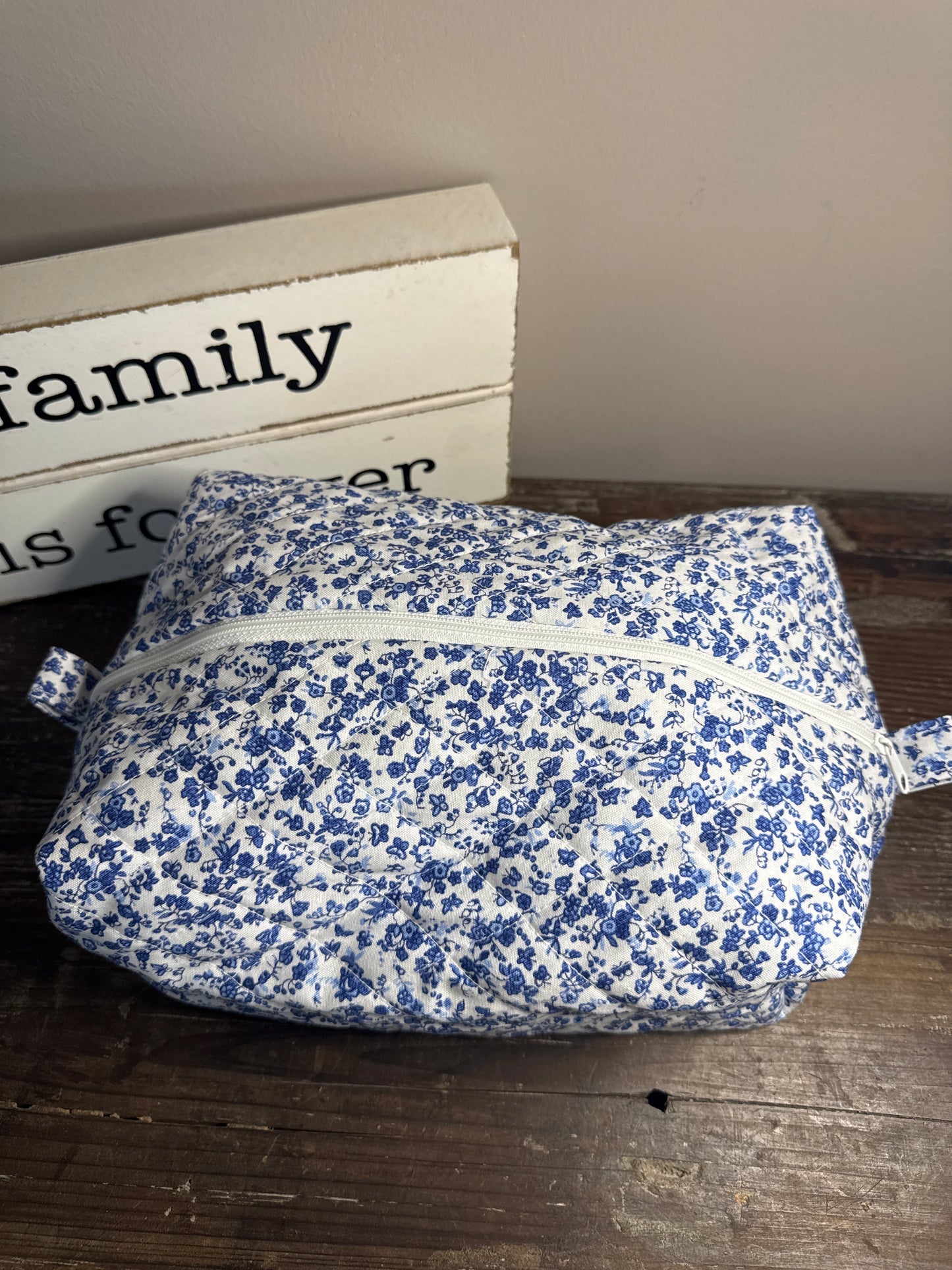 Ditzy Blue Large Makeup Bag